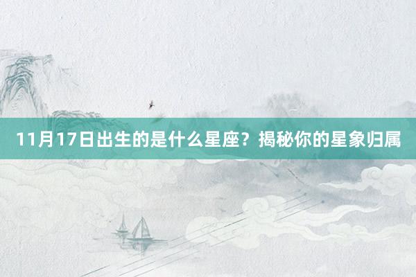 11月17日出生的是什么星座？揭秘你的星象归属